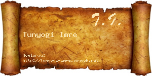 Tunyogi Imre névjegykártya